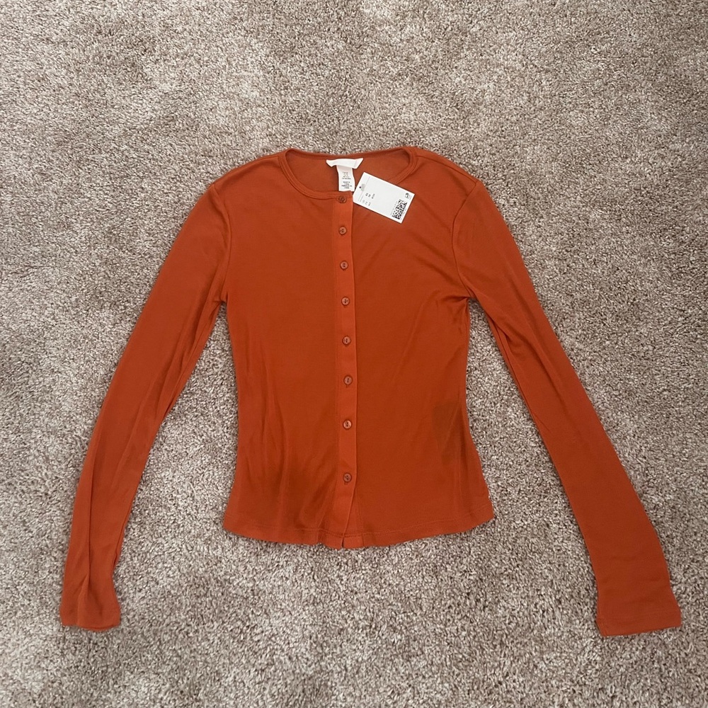 H&M Orange Button-Up Blouse - Picture 2 of 4